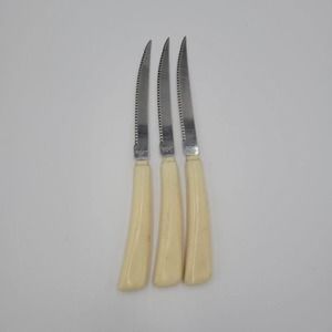 Vintage Ginsu Set 6 Steak Knife & Quikut Stainless Carve and Serve